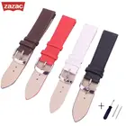 Ремешок Zazac из мягкой натуральной кожи для наручных часов, браслет с пряжкой с язычком, аксессуары для часов, 12 14 16 18 20 22 мм