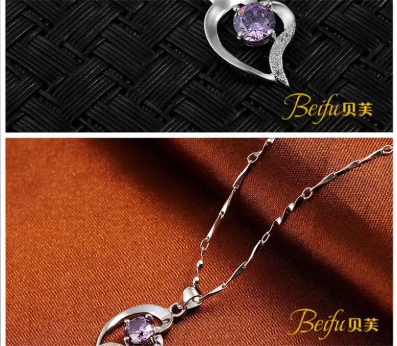 Рождественский подарок Очаровательное ожерелье в виде сердца AAA 100% серебро 925