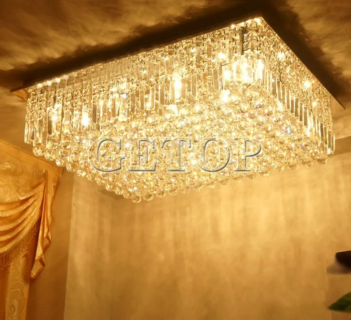 Современные K9 Кристальные люстры квадратные светодиодные светильники для