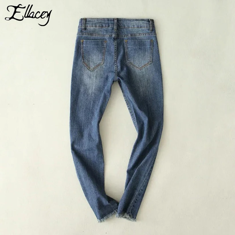 Новинка 2018 года сезон весна лето уличная мода узкие брюки женские рваные джинсы