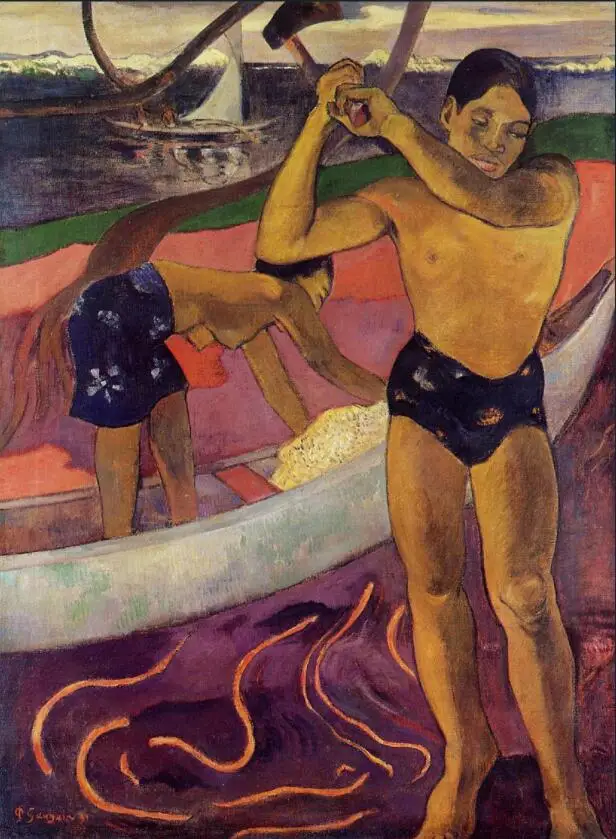 

High quality Oil painting Canvas Reproductions A man with axe (1891) by Paul Gauguin hand painted