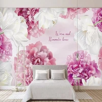 3d wallpaper modern pink flowers murals wedding house background papier peint romantic bedroom home decor wall paper for walls