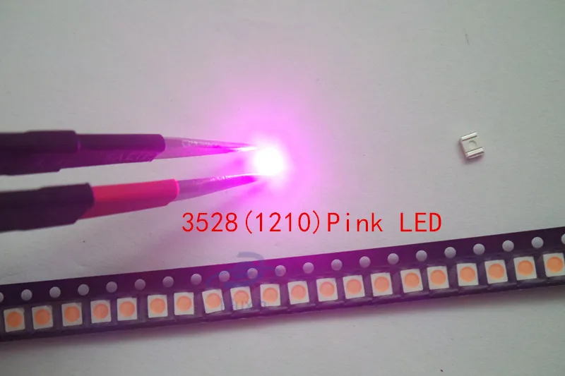 100 шт. оптовая продажа розовый Мощность Топ 1210 3528 SMD SMT PLCC 2 ультра яркие