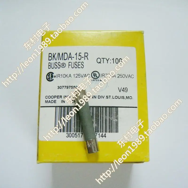 Из американской керамики предохранитель BUSSMANN MDA-15 BK / MDA-15-R 15A 250V 6 3 u0026 раз 32 мм |