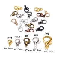50pcslot 10 12 14 16mm gold alloy lobster clasp hooks findings connector for jewelry making diy necklace chain supplies