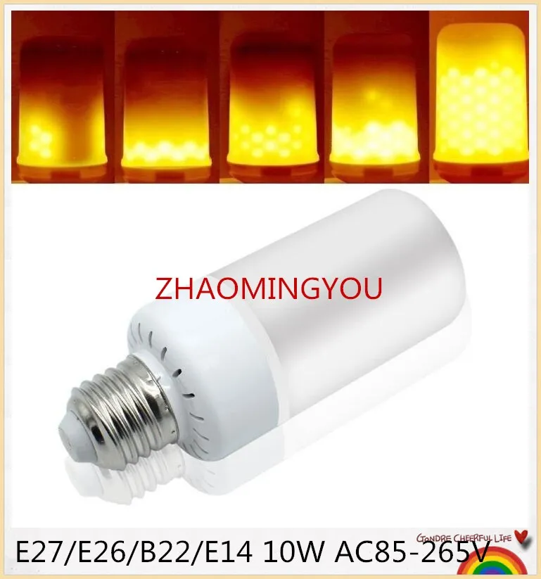 1 шт. светодиодсветильник E27 E26 B22 E14 10 Вт AC85 265V SMD2835 99LED s имитация пламени 1400 1600K