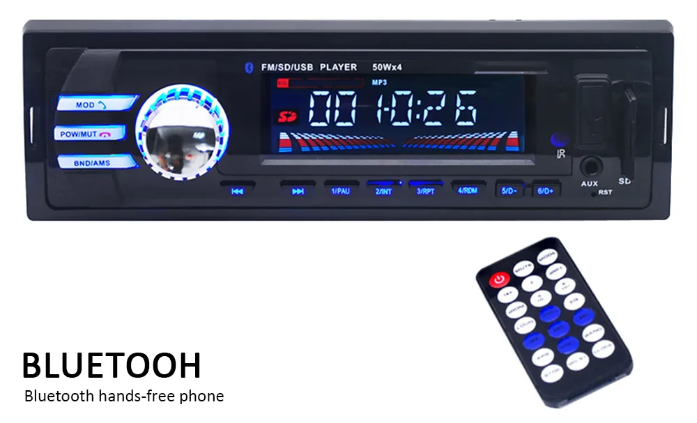 Автомобильное радио Авто аудио стерео с 12V Bluetooth V2.0 SD FM MP3 плеер AUX USB In-Dash Handsfree Call