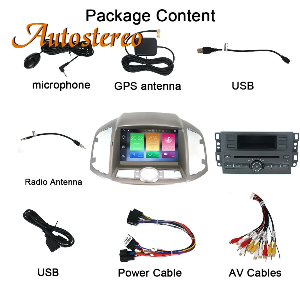 Автомобильный DVD-плеер с GPS-навигацией на Android 9 для CHEVROLET CAPTIVA 2012 + головное