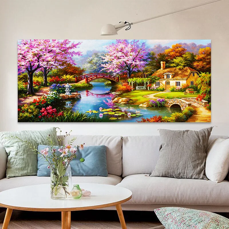 DPF 5d круглая Алмазная картина вышивка крестиком пейзаж маслом каюта подарок