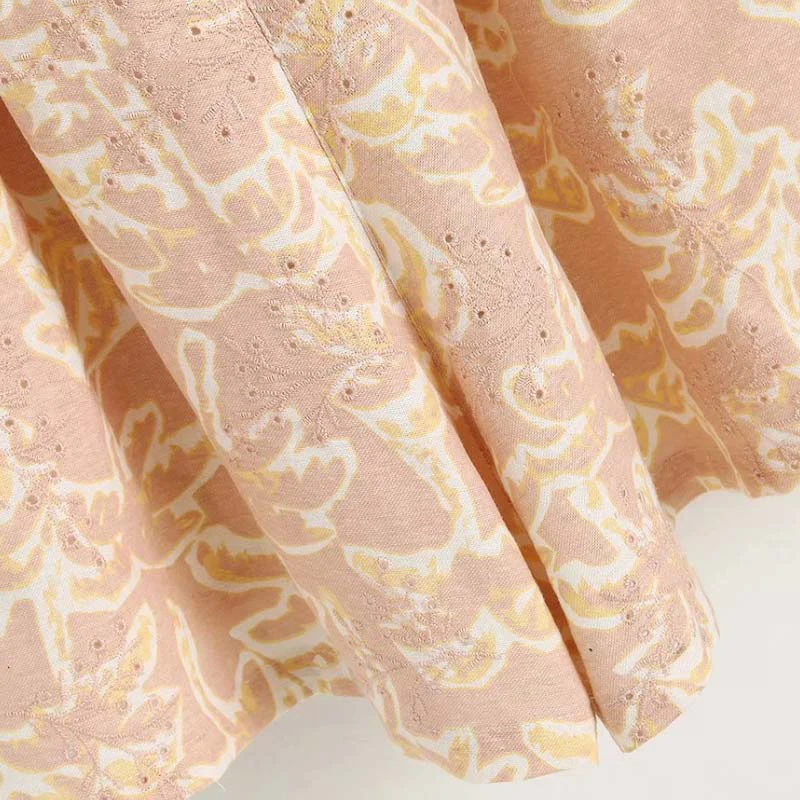 Принт V образным вырезом игровой костюм с коротким рукавом Вышивка выдалбливают