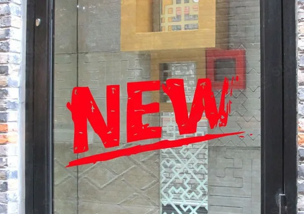 Пользовательский Цвет Новое прибытие слова значок наклейка на стену окно поп