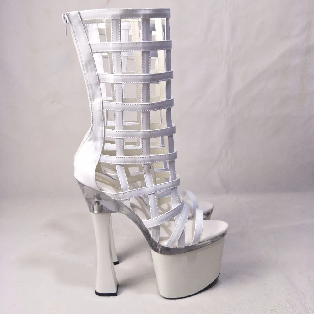 Открытые ботинки на 18 см с белыми рукавами для свадьбы туфли невесты большая