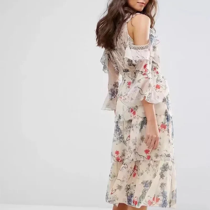 Женское шифоновое платье с поясом Wonder повседневное ТРАПЕЦИЕВИДНОЕ ПЛАТЬЕ до