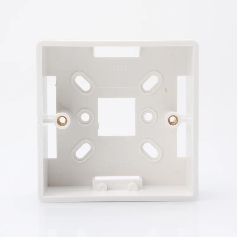 

Pure White Wiring Bottom Box Socket Best Quality Glossy Surface Mounting Case 86x86mm For Home Office Building
