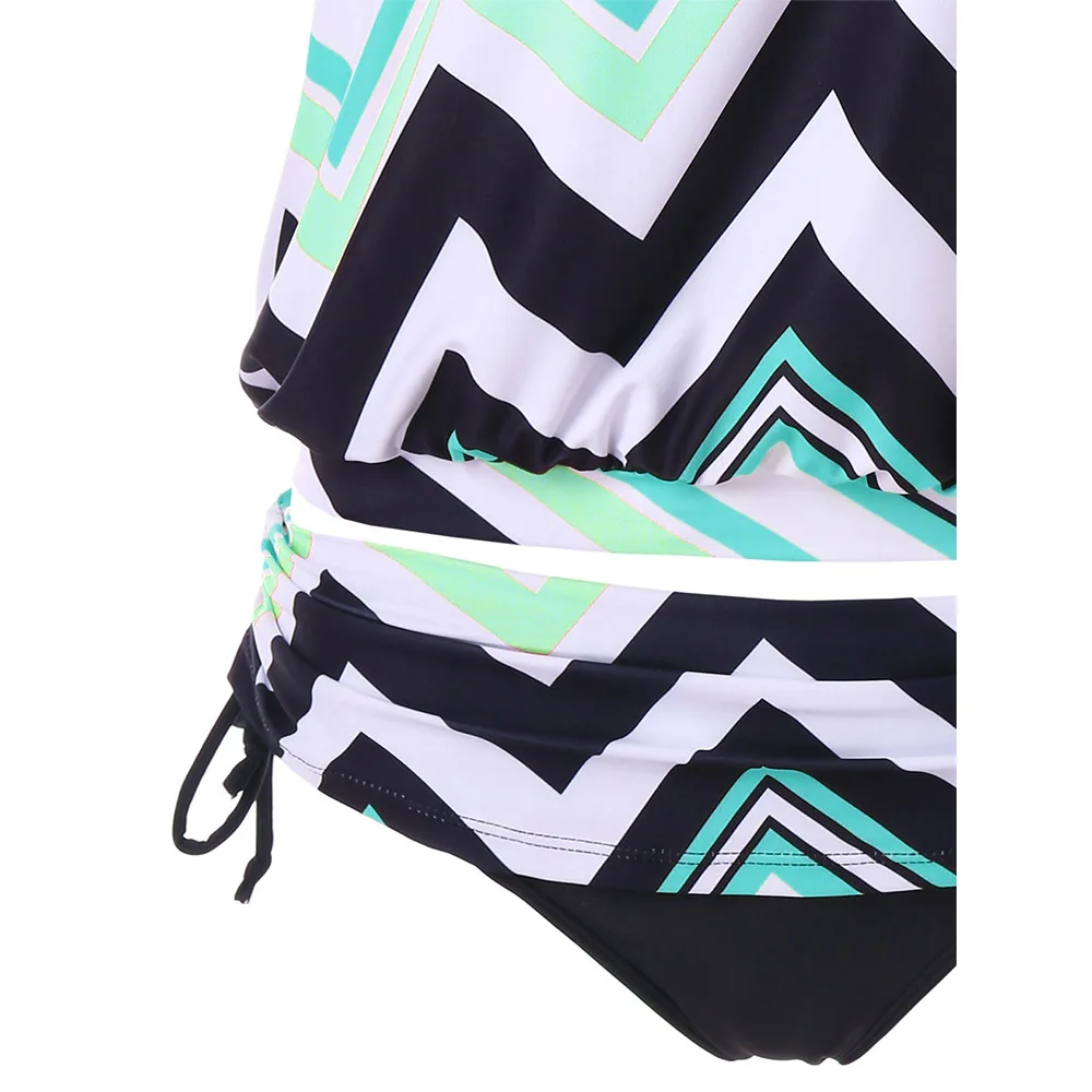 Купальник-танкини на тонких бретельках с зигзагом и низкой талией купальник для