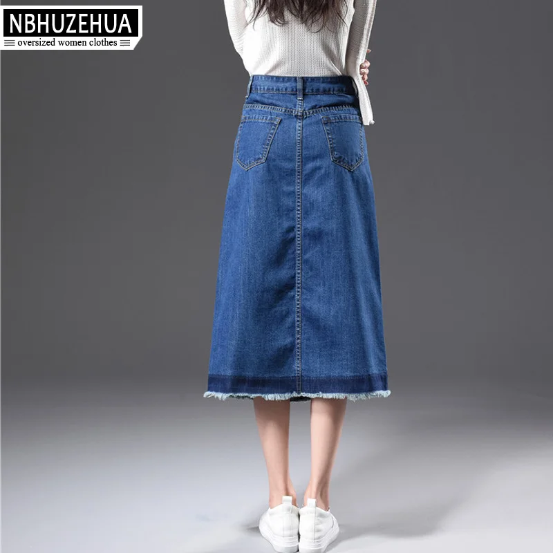 Женская длинная юбка трапеция NBHUZEHUA T856 с высокой талией XS 8XL 5XL 6XL 7XL весна 2018|long