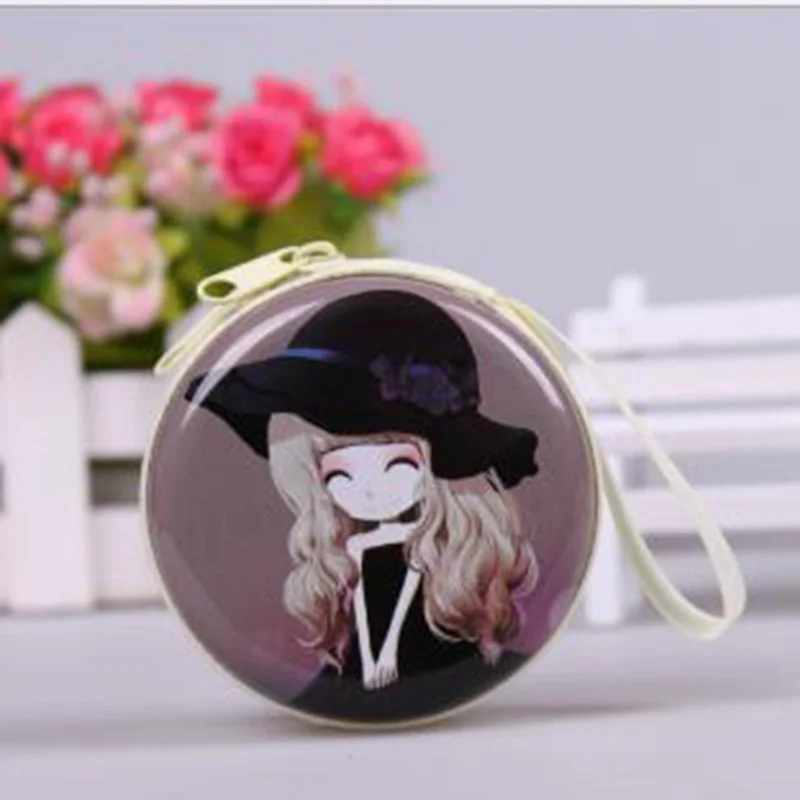 Новый мини кошелек с рисунком из мультфильма ноль круглый Детский на молнии