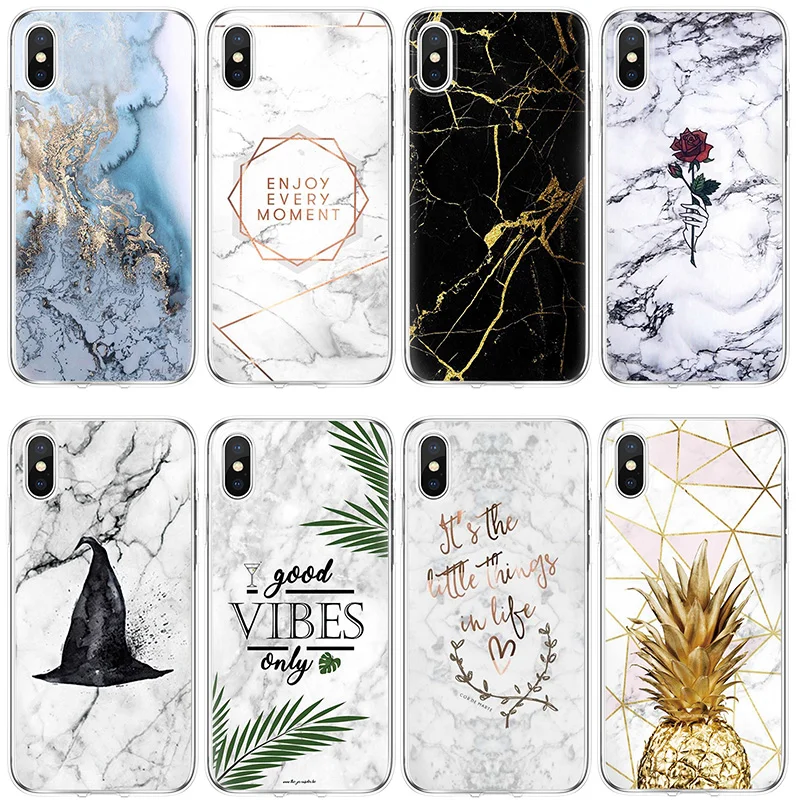 Marble case for Samsung Galaxy A8 J3 J5 J7 S6 S7 S8 S9 Plus A30 A40 A50 A60 A70 Coque iPhone XS XR X 7 8 6 6S TPU Cover |