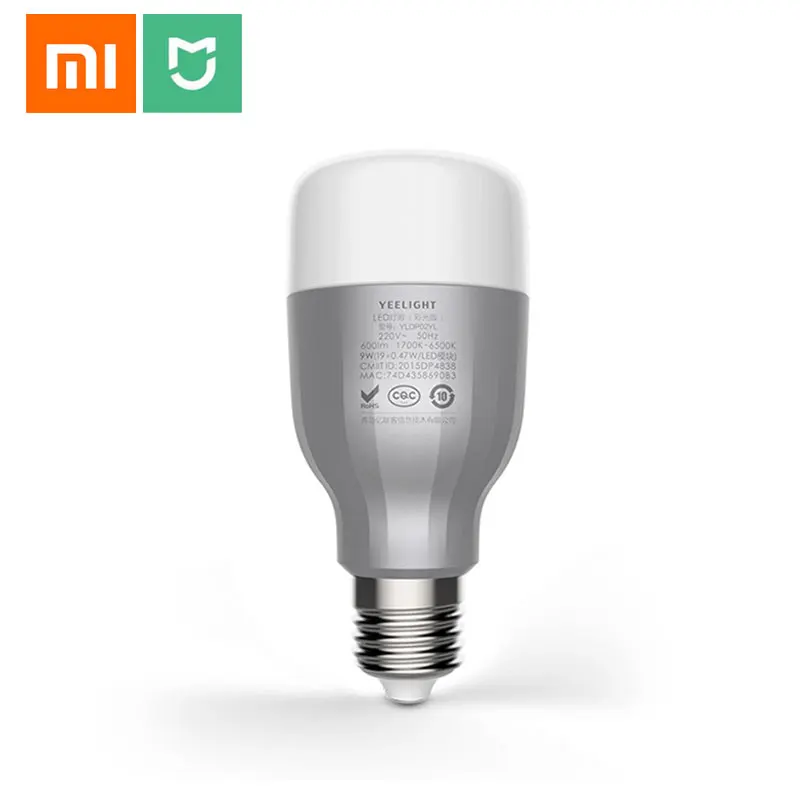 Xiao mi Yee светильник умная лампа mi Bulb умный дом светодиодный светильник Xio mi 220 в E27 9 Вт 600 люмен приложение wifi Пульт дистанционного управления RGB светильник mijia