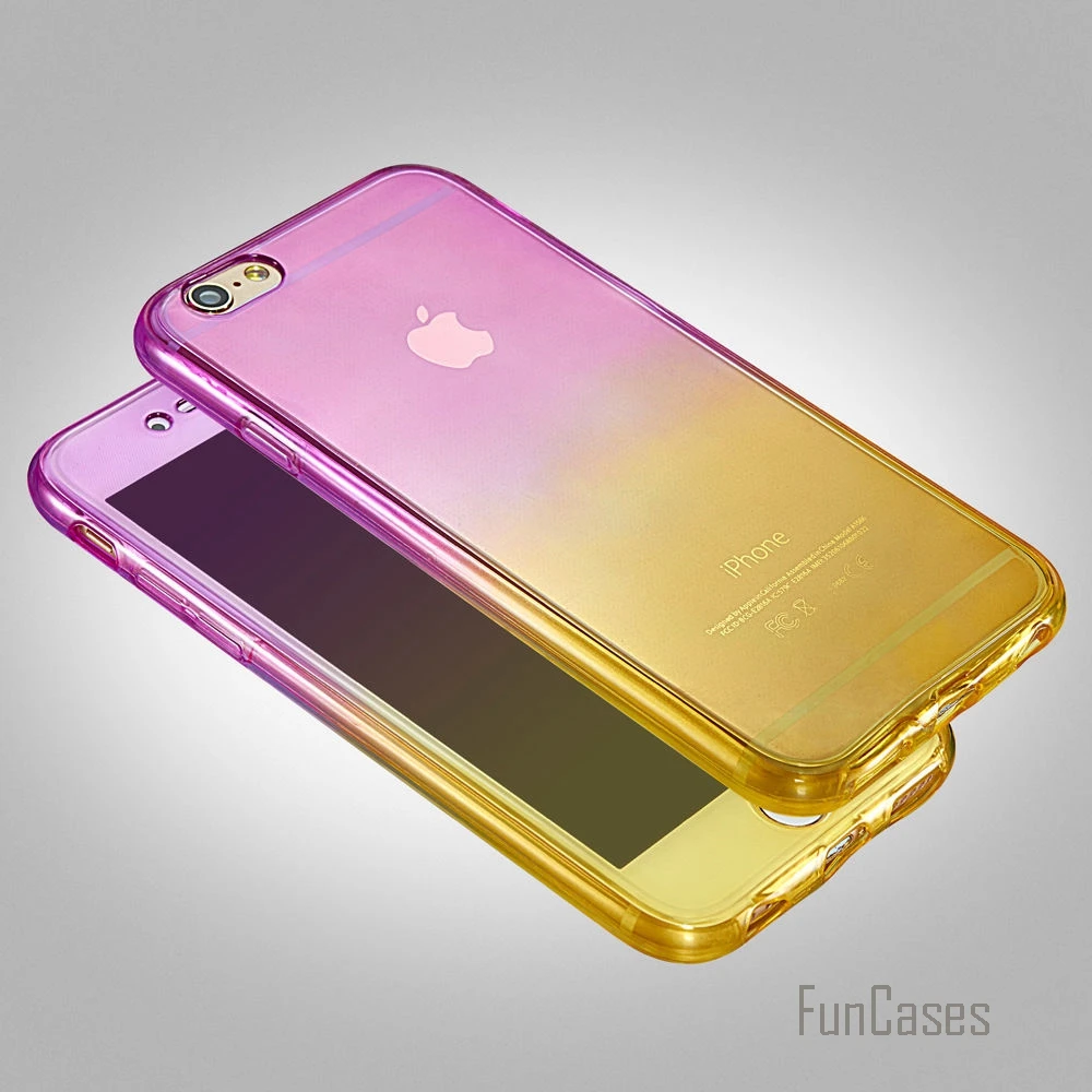 Для iPhone 7 6S Чехол защиты Радуга 360 ТПУ Силиконовая Гибкая Мягкий Полный Средства