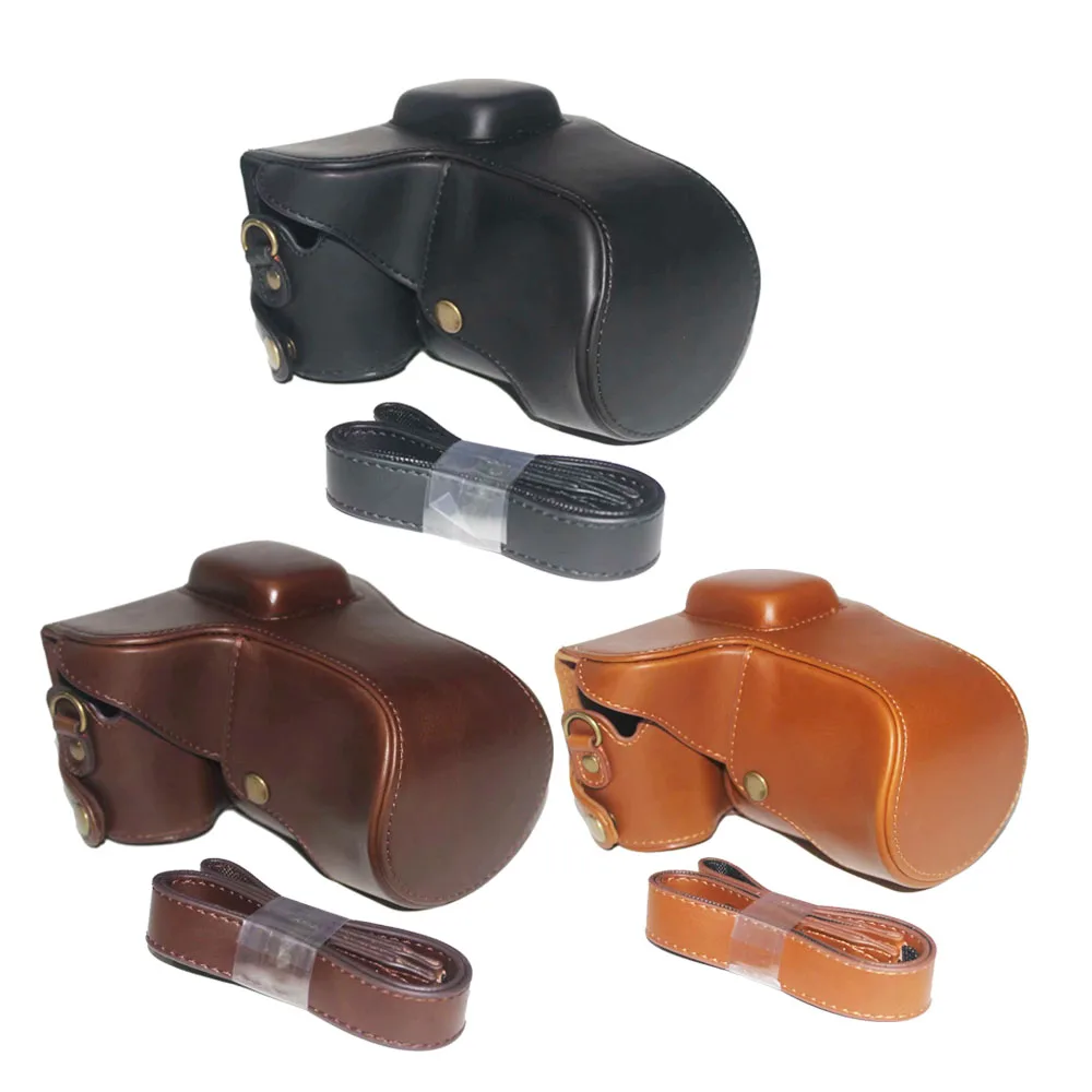 

New PU Leather Camera Case Bag Cover For Samsung NX300 NX-300 With Camera Strap Black Coffee Brown