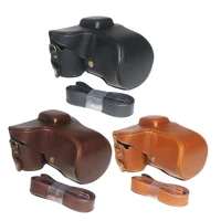 new pu leather camera case bag cover for samsung nx300 nx 300 with camera strap black coffee brown