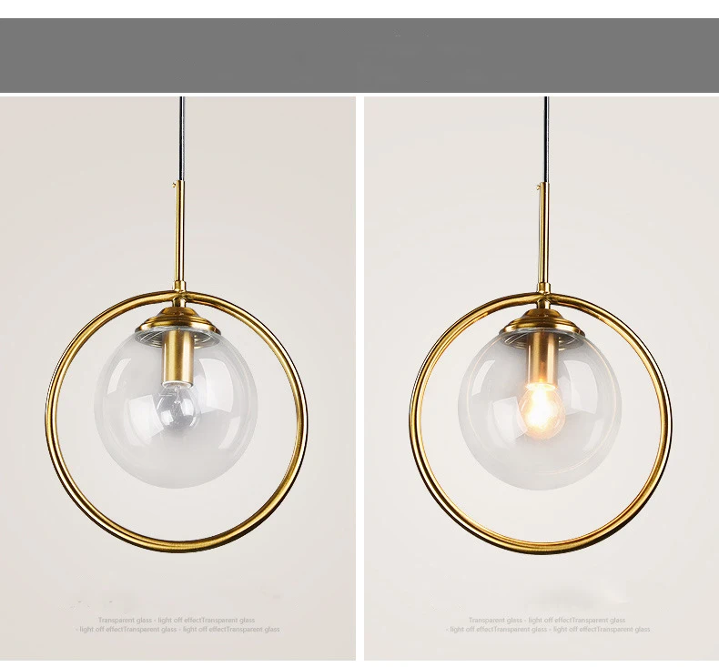 Modern single-head dining room bedroom living indoor pendant light clear bubble glass ball lamp AC110V 220V 240V | Лампы и освещение