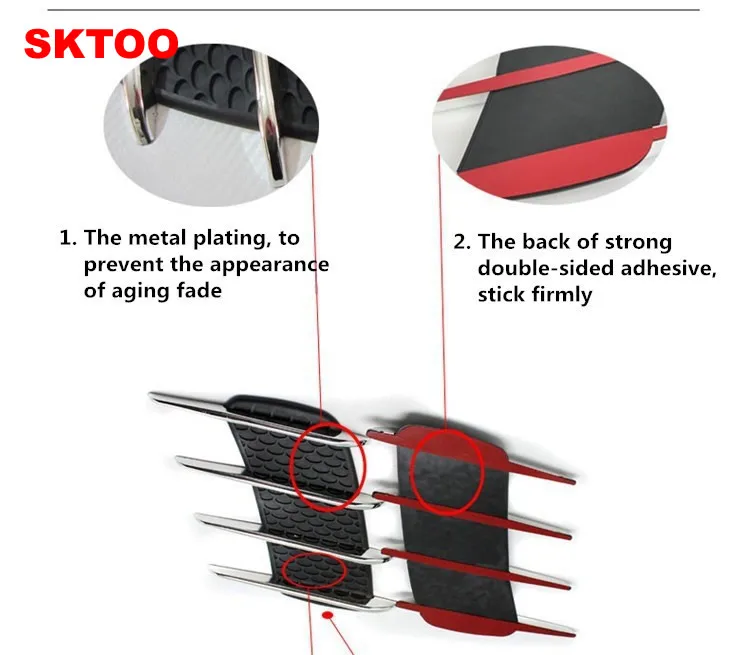 Автомобильные хромированные наклейки SKTOO для Chevrolet Cruze Aveo Ford Focus 2 Kia Rio Mazda 3 6 Peugeot 206