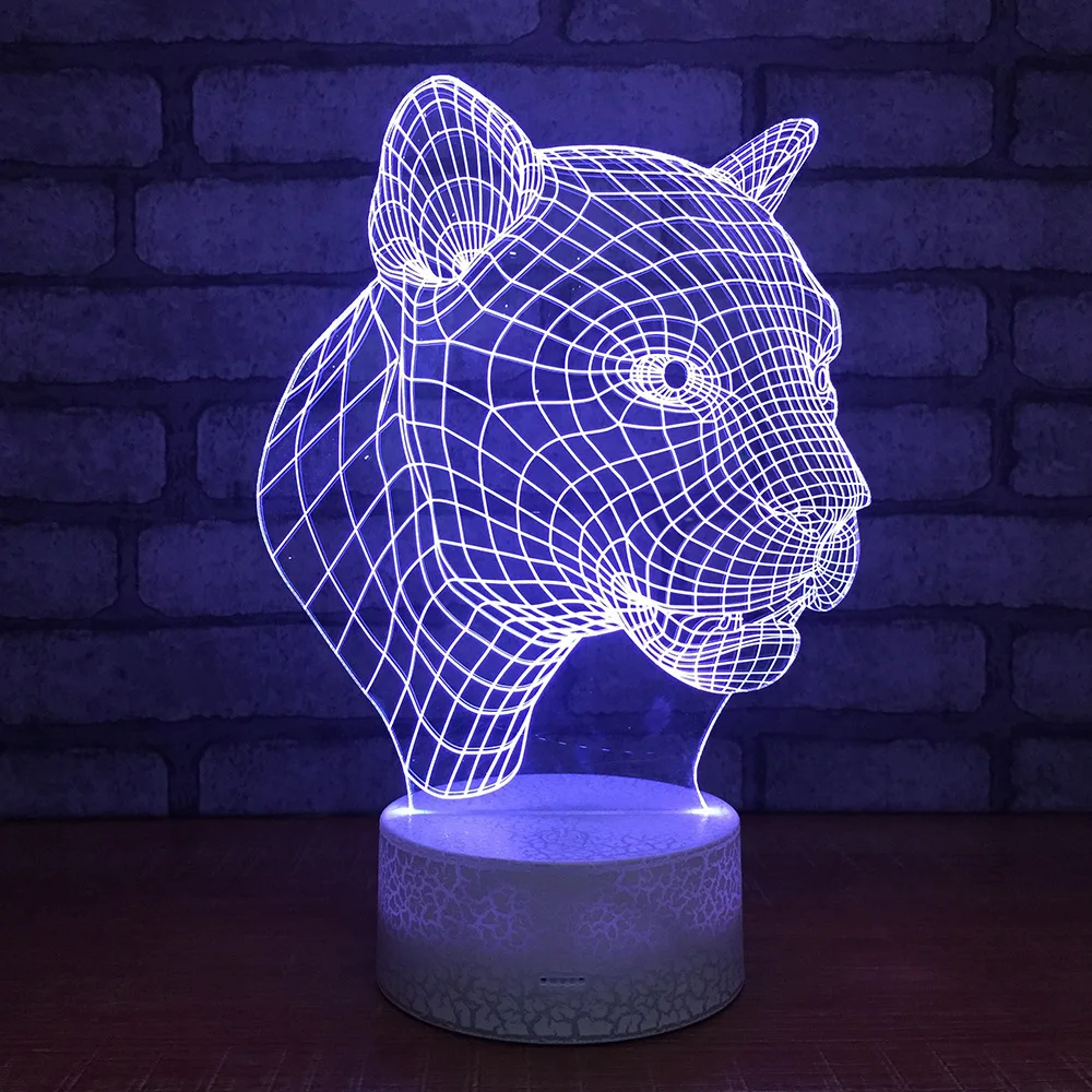 С леопардовым принтом 3D белые бусины кракле лампа 7 цветов взрыв СВЕТОДИОДНЫЙ