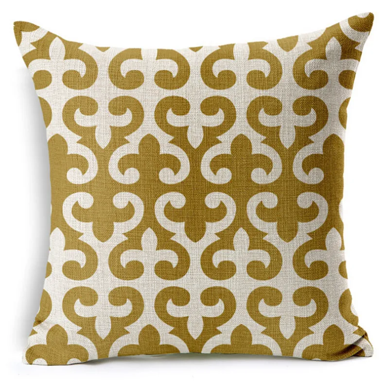 Персонализированные ретро золотые геометрические печатные подушки для кровати