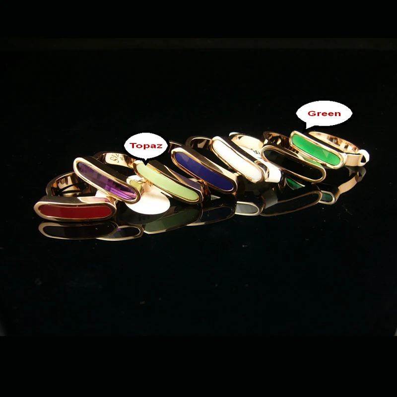 

Free Shipping Color Stone Rose Gold Color / Gold Color Stainless Steel Ring