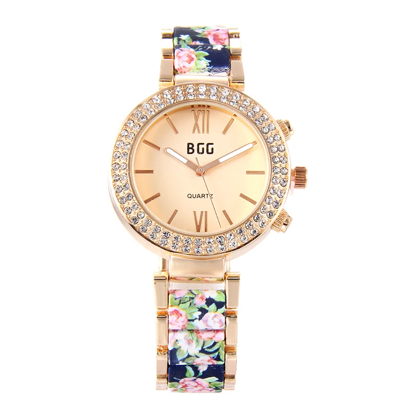 Известный бренд часы с имитацией керамики розовое золото женские модные