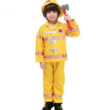 Костюм пожарного желтого цвета детская одежда для косплея | Тематическая и