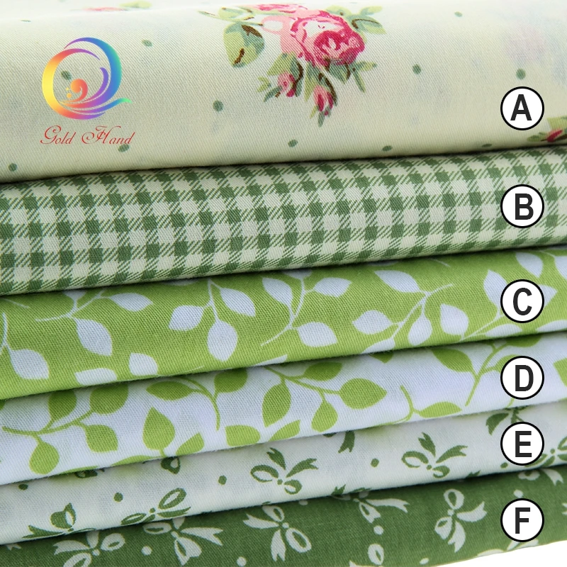 Haisen зеленый принт саржевая хлопковая ткань для шитья детское постельные