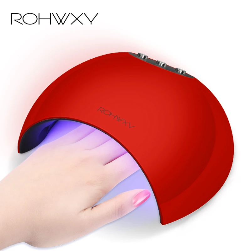 ROHWXY 24W Led UV Lamp Nail dryer 36W for Gel Polish Manicure With Timer button Sensor Art Tools | Красота и здоровье