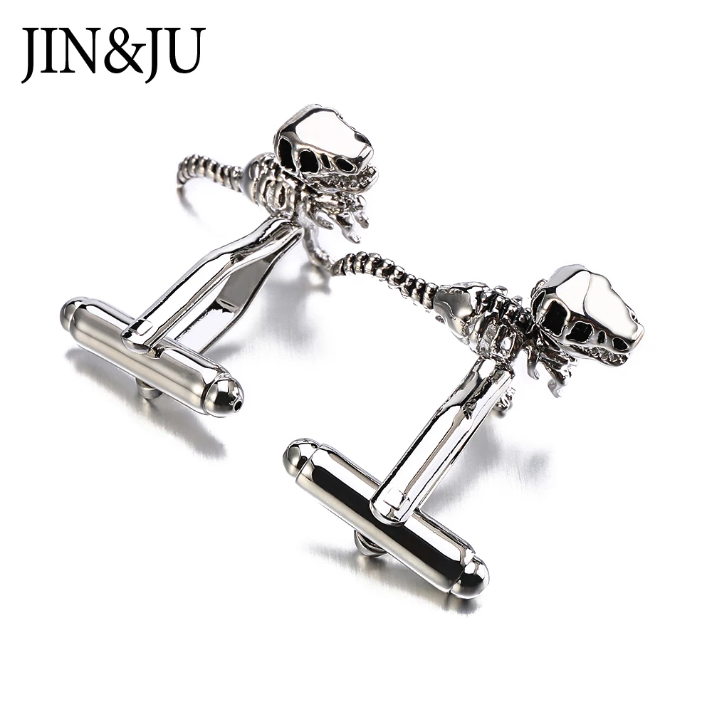 JIN & JU распродажа настоящие серебряные запонки с динозаврами металлические для