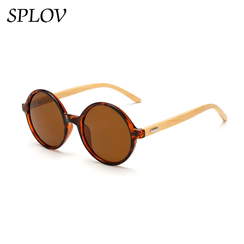 N06 Leopard Brown Новая натуральная бамбуковая дужка солнцезащитные очки для мужчин и женщин ретро круглые солнцезащитные очки в деревянной оправе покрытие стимпанк Модные оттенки мужские женские очки - Цвет линз: N06 Leopard Brown