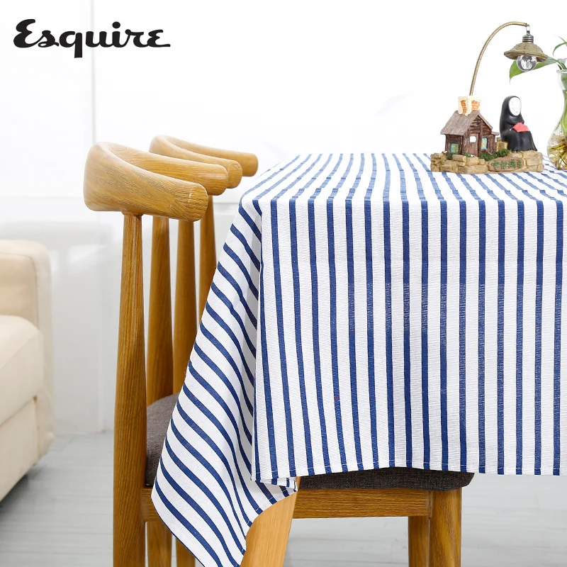 ESQUIRE Linen Cotton Tablecloths Stripe Square Rectangle Modern Table Cloth Dining Protection Cover Hotel Home Decoration | Дом и сад