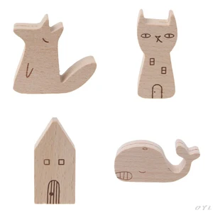 Деревянная папка для информации с милыми мультяшными животными, зажим для фотографий, заметок, заметок, дисплеев, подставка-держатель