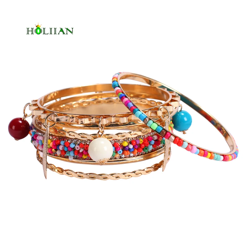 Женский браслет и в стиле бохо цветной золотого цвета с кисточками|bracelets & bangles|bangle