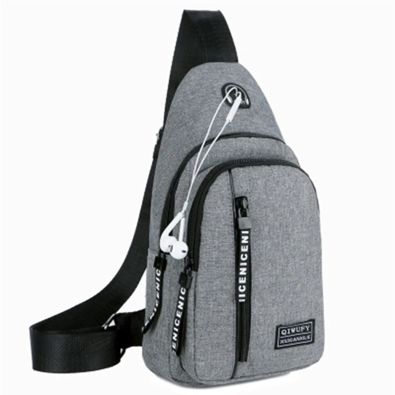 Men's multi-function waterproof shoulder Messenger bag with earphone hole Oxford cloth fashion travel storage | Багаж и сумки
