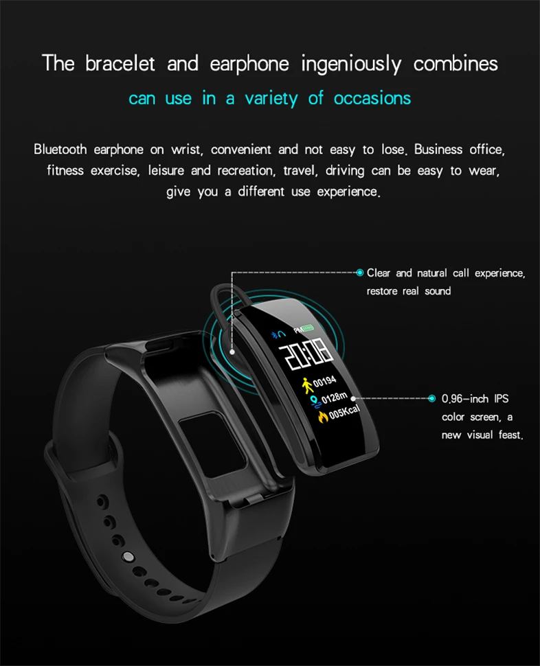 Bluetooth Talk Smart Band B31 спортивный браслет монитор сердечного ритма кровяное давление Сидячий напоминание умный Браслет ответ устройства