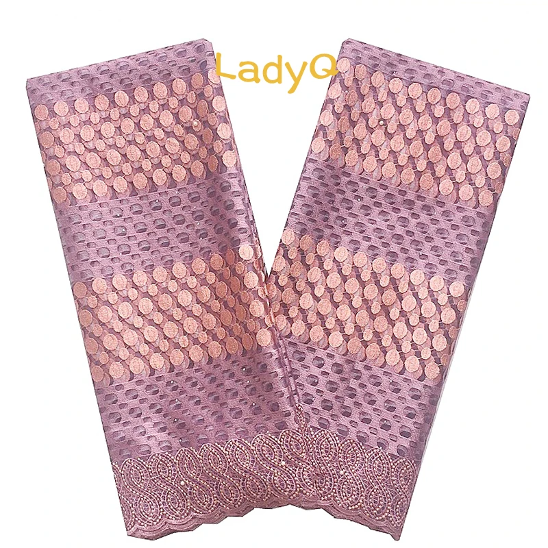 

LadyQ African Lace Fabric 2018 High Quality Lace For African Parties White Gold Lilac Lace Fabric New Tulle French Lace Fabrics