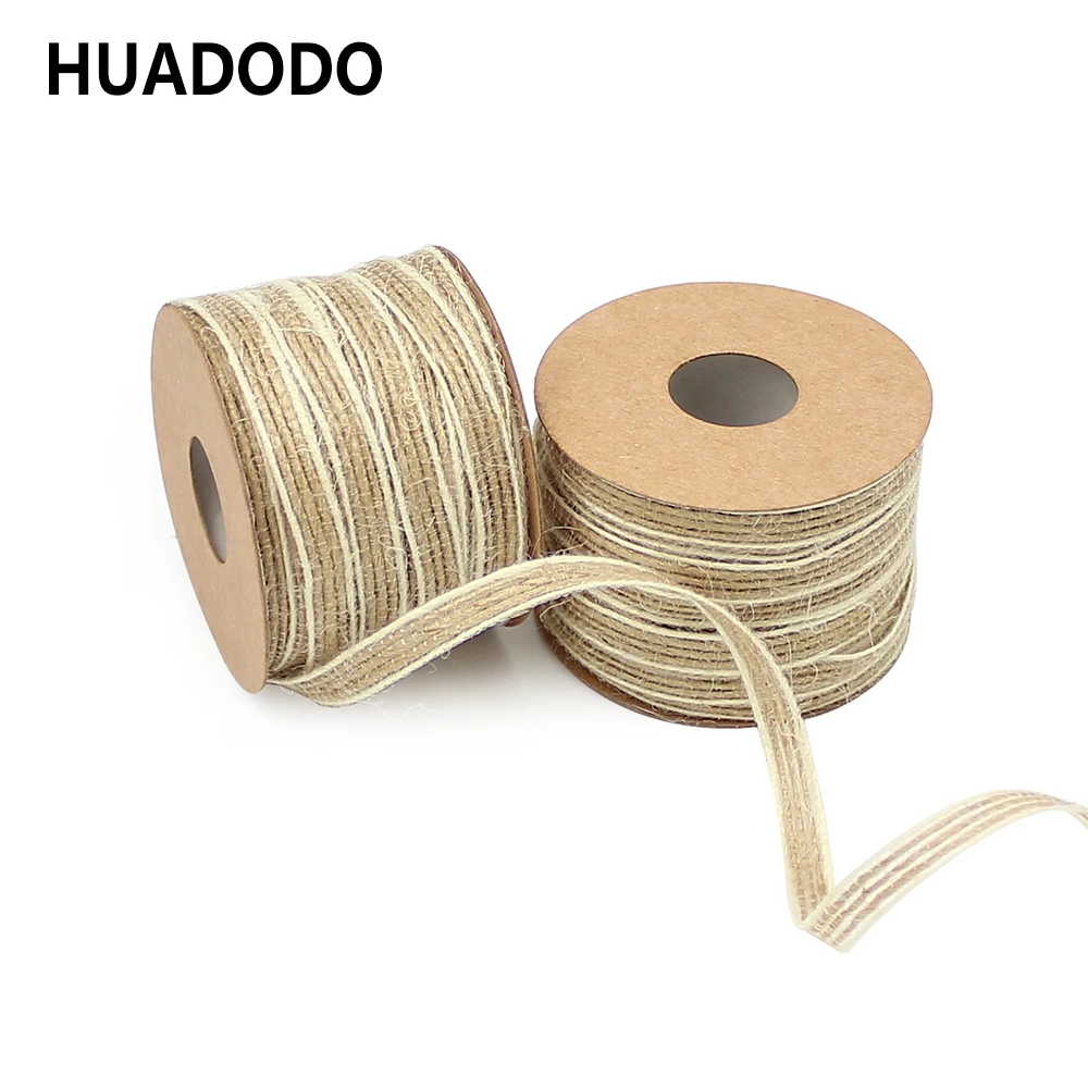 HUADODO 5 мм, 10 метров, натуральная конопляная лента, джутовые ленты для ручной работы, DIY, подарочная упаковка, украшение для свадебной вечеринки