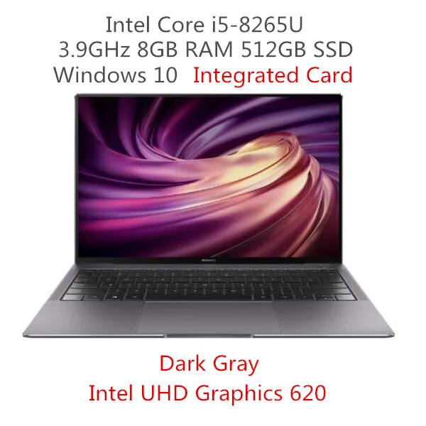 Dark Gray Ноутбук HUAWEI MateBook X Pro Windows 10 Intel Core I5 8265U i7 8565U 8 ГБ ОЗУ 512 ГБ SSD ПК отпечаток пальца - Цвет: Dark Gray