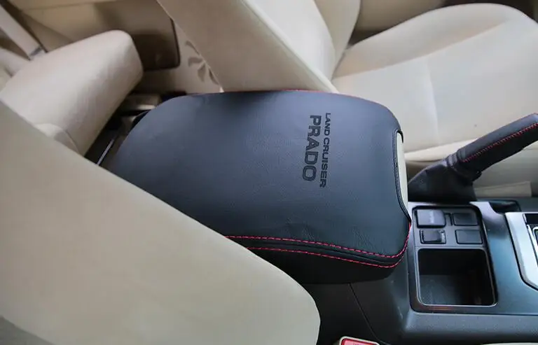 Черный Для Toyota Land Cruiser Prado 150 2010 2012 2013 Мягкий чехол из натуральной кожи для подлокотника автомобиля - Название цвета: Черный