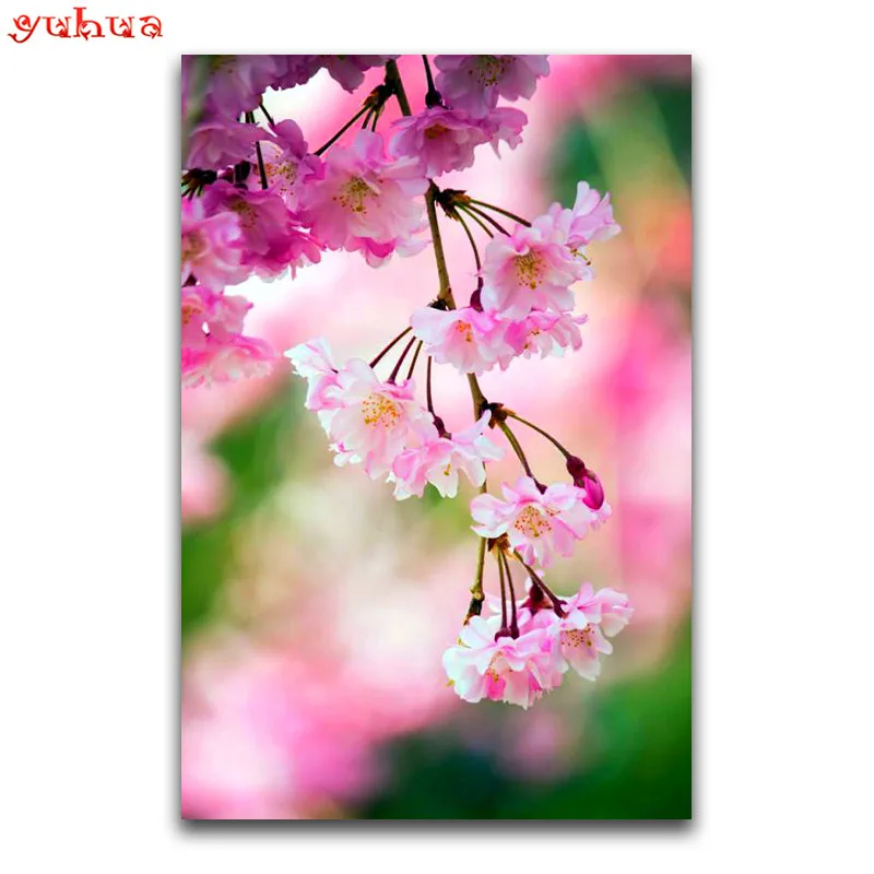 Полный квадратный алмаз живопись дерево DIY 3d Алмазная мозаика розовый персик