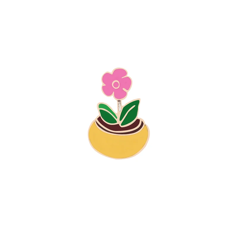 flower Милый кролик, морковь, цветок, воротник с отворотом, булавка, мешочек для брошек, аксессуары, куртки, пальто, металлические эмалированные значки, ювелирные изделия, детский подарок - Окраска металла: flower