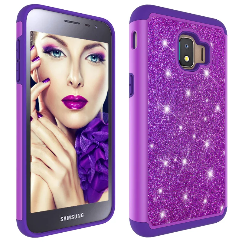 Чехол для samsung Galaxy J2 Core, блестящий двухслойный PC силиконовый чехол для телефона, чехол для samsung J2 Core, аксессуары