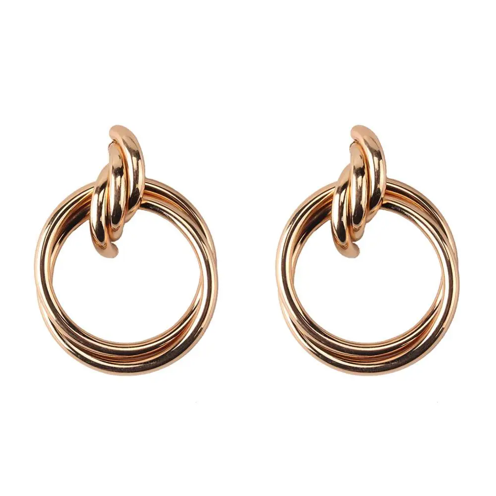 Gold Color 9 Лучшее для Леди Мода Серьги для Для женщин панк висячие серьги Эффектные серьги геометрические украшения Свадебная вечеринка для девочек Подарки - Окраска металла: Gold Color 9